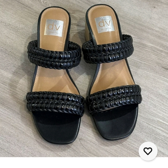 DV by Dolce Vita Santana  Black Woven Strap Women's Sandals chunky heal … - Picture 2 of 11